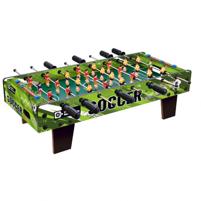 Masa de Fotbal cu Teren, Flippy, cu Picioare Scurte, 8 Manere, Tablou de Scor, 64 x 20 x 47 cm, din Lemn/Otel/ABS, Verde [1]