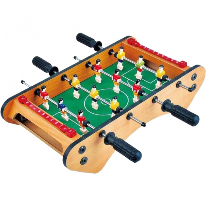 Masa de fotbal cu teren si 12 jucatori Flippy, 4 manere, cu Tablou pentru Scor, din Metal, Lemn si ABS, 37.5 x 21 x 9.5 cm, Margini Rotunjite, pentru copii/adulti [1]