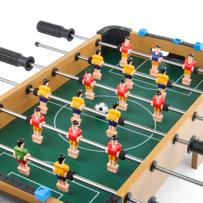 Masa de fotbal cu teren si 18 jucatori Flippy, 6 manere, cu tablou pentru scor, din metal, lemn si ABS, 51 x 44 x 17.5 cm, cu picioare, pentru copii/adulti [5]