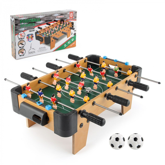 Masa de fotbal cu teren si 18 jucatori Flippy, 6 manere, cu tablou pentru scor, din metal, lemn si ABS, 51 x 44 x 17.5 cm, cu picioare, pentru copii/adulti [6]