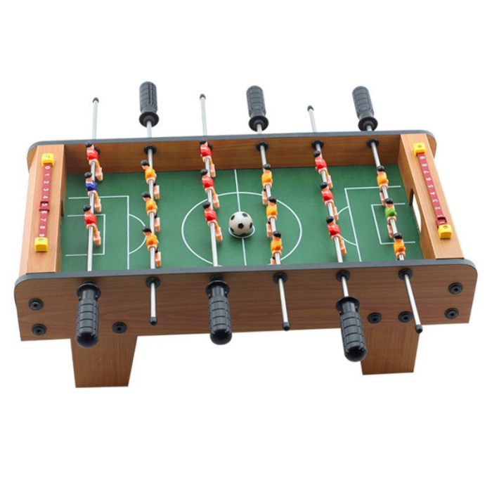 Masa de Fotbal cu Teren si 18 Jucatori Flippy, 6 Manere, cu Tablou pentru Scor, din Metal, Lemn si ABS, 60.5 x 30.5 x 18.5 cm, cu Picioare, pentru copii/adulti [3]