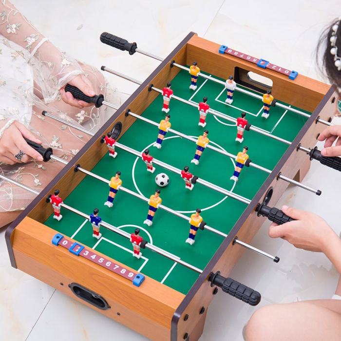 Masa de Fotbal cu Teren si 18 Jucatori Flippy, 6 Manere, cu Tablou pentru Scor, din Metal, Lemn si ABS, 60.5 x 30.5 x 18.5 cm, cu Picioare, pentru copii/adulti [5]