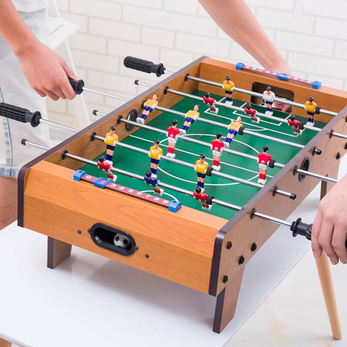 Masa de Fotbal cu Teren si 18 Jucatori Flippy, 6 Manere, cu Tablou pentru Scor, din Metal, Lemn si ABS, 60.5 x 30.5 x 18.5 cm, cu Picioare, pentru copii/adulti [4]