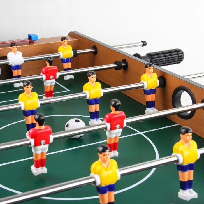 Masa de Fotbal cu Teren si 18 Jucatori Flippy, 6 Manere, cu Tablou pentru Scor, din Metal, Lemn si ABS, 69 x 36.5 x 61 cm, cu Picioare, pentru copii/adulti [6]