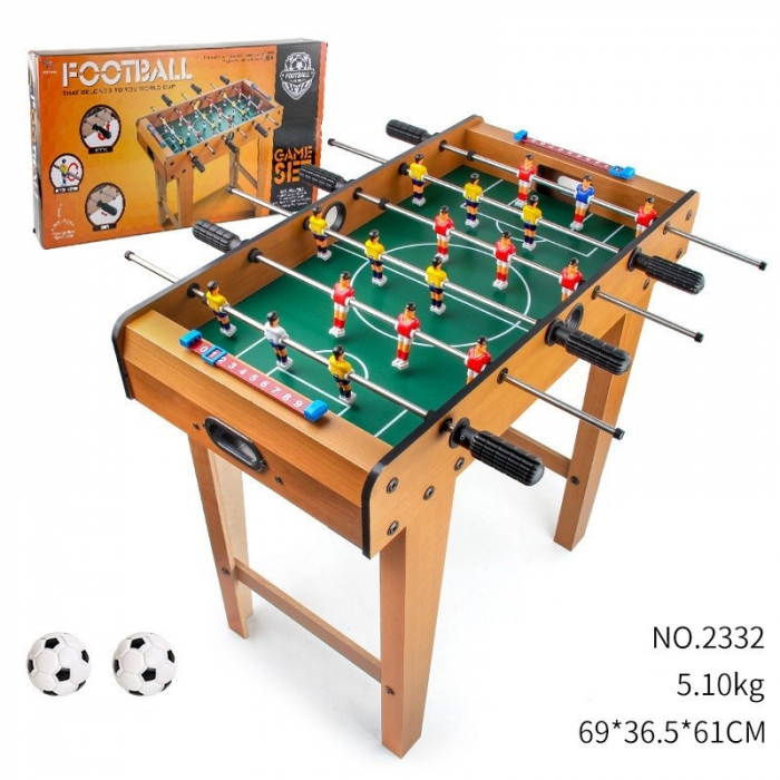 Masa de Fotbal cu Teren si 18 Jucatori Flippy, 6 Manere, cu Tablou pentru Scor, din Metal, Lemn si ABS, 69 x 36.5 x 61 cm, cu Picioruse, pentru copii/adulti [2]