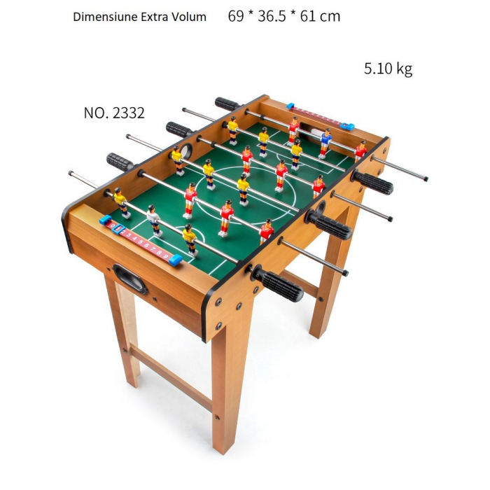 Masa de Fotbal cu Teren si 18 Jucatori Flippy, 6 Manere, cu Tablou pentru Scor, din Metal, Lemn si ABS, 69 x 36.5 x 61 cm, cu Picioruse, pentru copii/adulti [4]