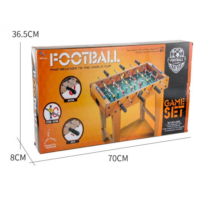Masa de Fotbal cu Teren si 18 Jucatori Flippy, 6 Manere, cu Tablou pentru Scor, din Metal, Lemn si ABS, 69 x 36.5 x 61 cm, cu Picioruse, pentru copii/adulti [3]