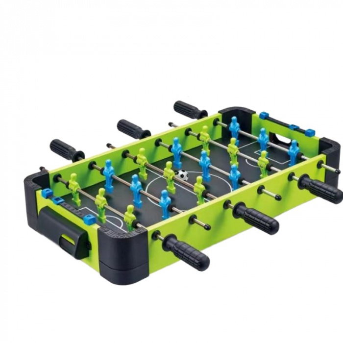 Masa de fotbal cu teren si 18 jucatori Flippy, 6 manere, cu Tablou Scor, din Metal si ABS, 51 x 44 x 17.5 cm, Design Multicolor, pentru copii/adulti, verde [1]