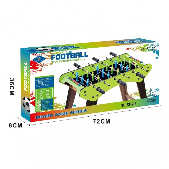 Masa de Fotbal, Flippy, cu Picioare, 6 Manere, Tablou de Scor, 71.3 x 14.6 x 36 cm, din Lemn/Otel/ABS, Verde [3]