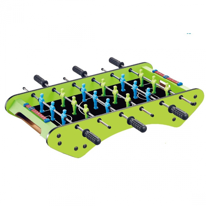 Masa de Fotbal, Flippy, cu Picioare, 6 Manere, Tablou de Scor, 71.3 x 14.6 x 36 cm, din Lemn/Otel/ABS, Verde [4]
