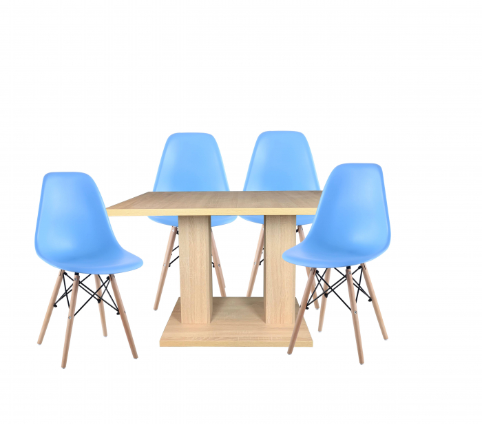 Masa dining 4 persoane Jumeira, stejar alb, 120x70x76 cm [4]