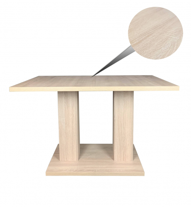 Masa dining 4 persoane Jumeira, stejar alb, 120x70x76 cm [2]