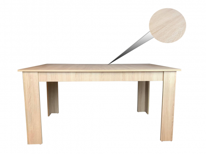 Masa dining 6 persoane Astoria, stejar alb, 150x90x74 cm [6]