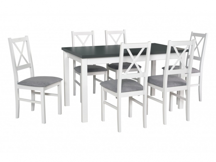 Masa extensibila living/bucatarie Bali 4, alb/gri, 92x160/200 cm, UnicSpot [2]