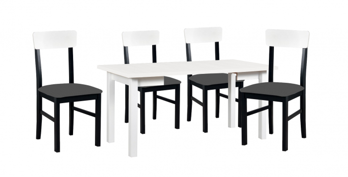 Masa extensibila living/bucatarie Maxine 8, alb, 80x80/160 cm, UnicSpot [3]