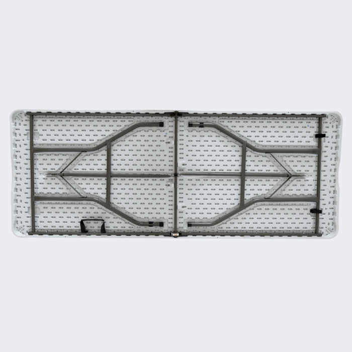 Masa pliabila 4 persoane din otel si HDPE KLUGMEISTER KJC2061,180x70x74 cm, culoare alba [2]