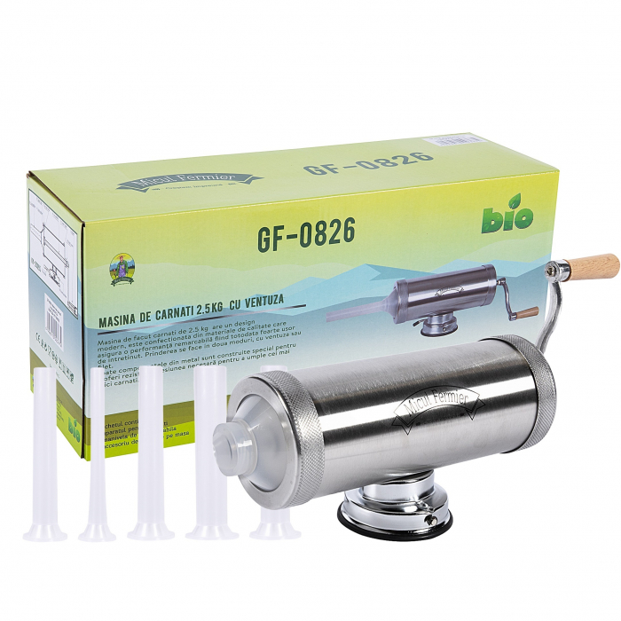 Masina de carnati 2,5 kg inox cu ventuza MF, 5 palnii (10,15,19,22,25) [1]