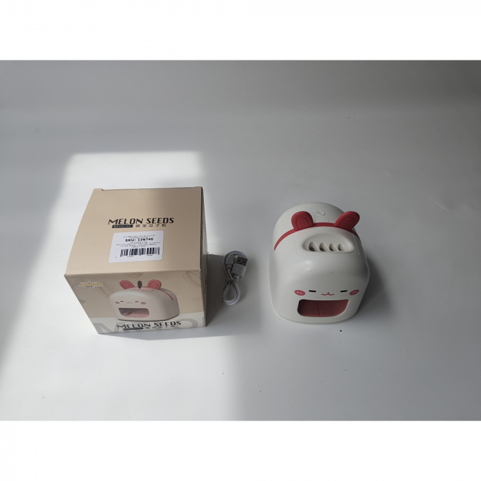 Mașină de Decojit Semințe, Flippy, Mini Deschizător, Model Iepuras, Incarcare USB, 9.7x10x8.6 cm, Alb [7]