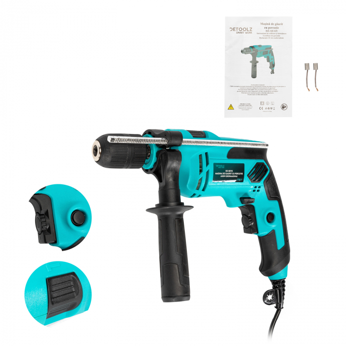 Masina de gaurit cu percutie Detoolz 600W (bormasina) [2]