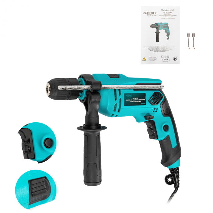 Masina de gaurit cu percutie 810W (bormasina) Detoolz [3]