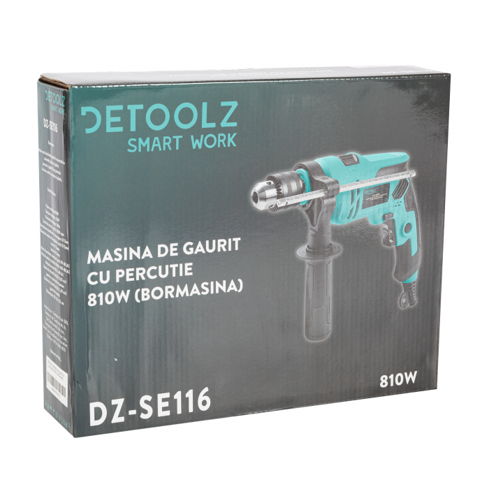 Masina de gaurit cu percutie 810W (bormasina) Detoolz [4]