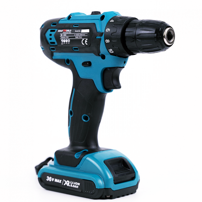 Masina de gaurit si insurubat cu percutie KraftWorld, 36V, trusa 30 accesorii, 2 acumulatori [3]