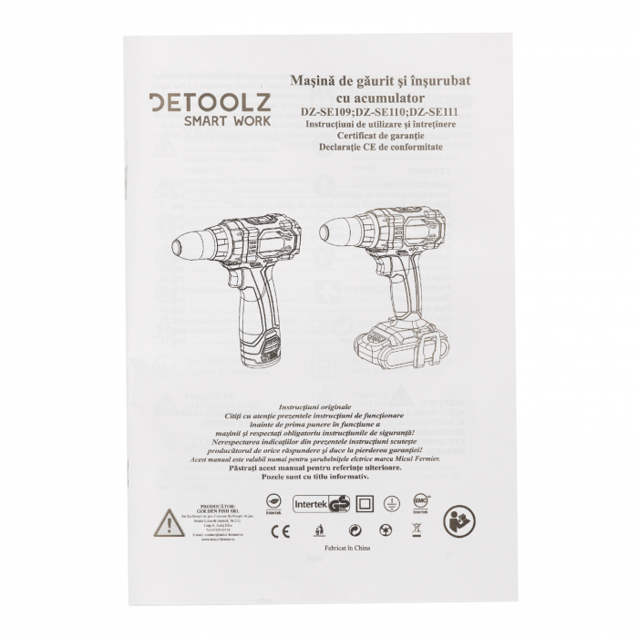 Masina de gaurit si insurubat cu acumulator Detoolz, 14.4V Li-ion,1.3 Ah, 2 acumulatori [8]
