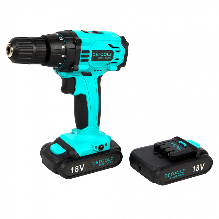 Masina de gaurit si insurubat cu acumulator Detoolz 18V Li-ion, 1.3 Ah, 2 acumulatori [8]