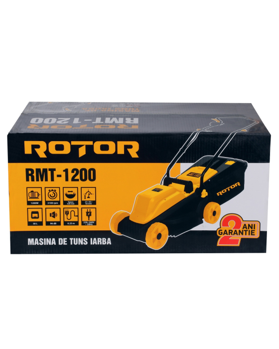 Masina de tuns iarba ROTOR RMT-1200, 1200W, 30 L, 3 trepte reglaj inaltime 27 / 45 / 62 mm [5]