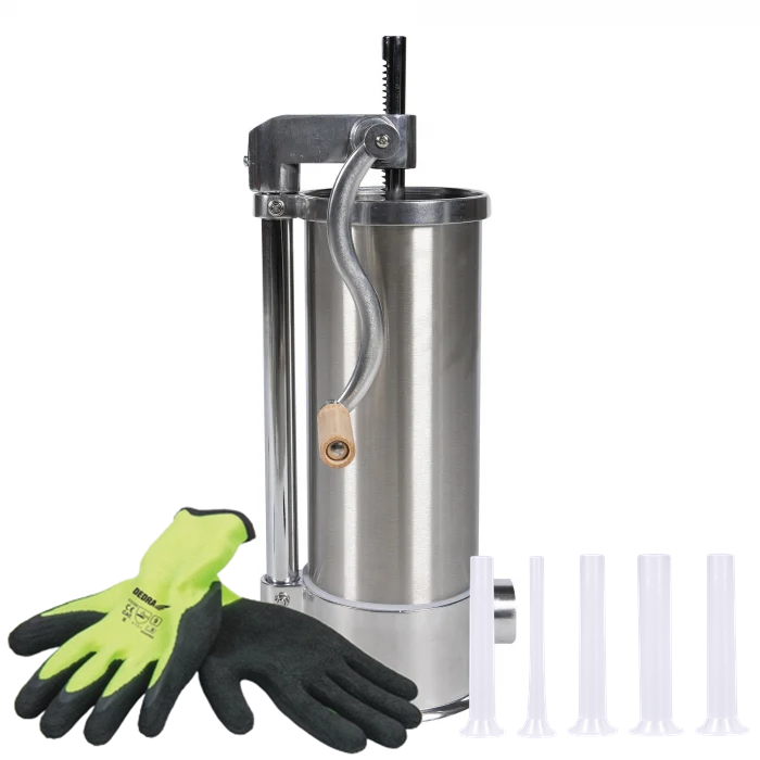 Masina de umplut carnati 5,5 kg vertical, 5 palnii incluse + Manusi [1]