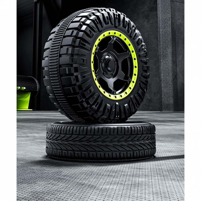 Mașină Electrică pentru Copii, Flippy, Off-Road, Conectare Bluetooth, telecomandă, Tracțiune Integrală, Lumina Intermitenta, Baterie 12V 7Ah, 120x63x68cm, Gri [10]