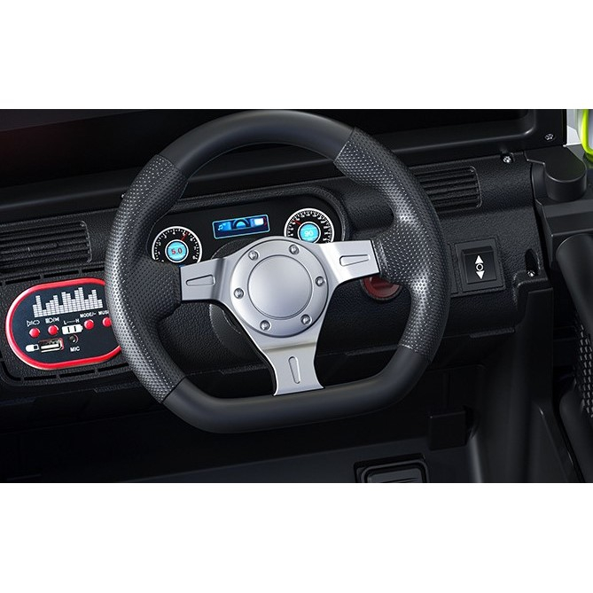 Mașină Electrică pentru Copii, Flippy, Off-Road, Conectare Bluetooth, telecomandă, Tracțiune Integrală, Lumina Intermitenta, Baterie 12V 7Ah, 120x63x68cm, Galben [6]