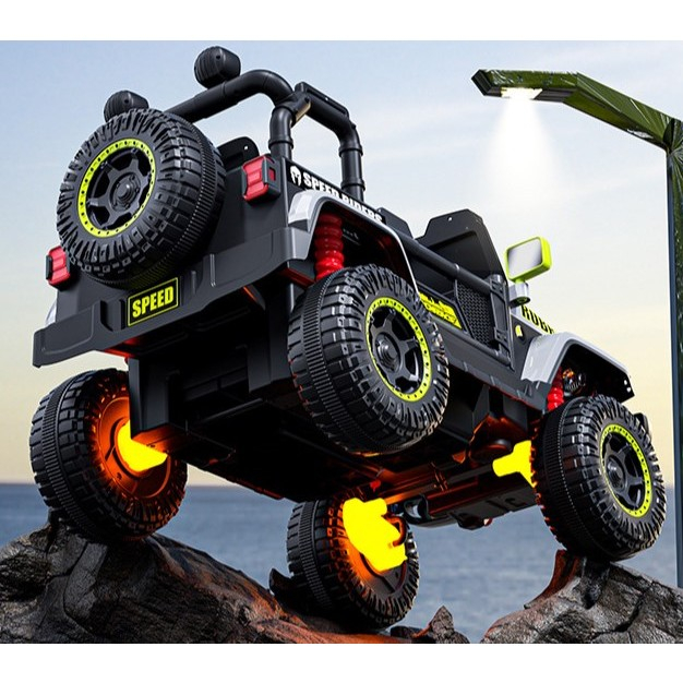 Mașină Electrică pentru Copii, Flippy, Off-Road, Conectare Bluetooth, telecomandă, Tracțiune Integrală, Lumina Intermitenta, Baterie 12V 7Ah, 120x63x68cm, Gri [6]