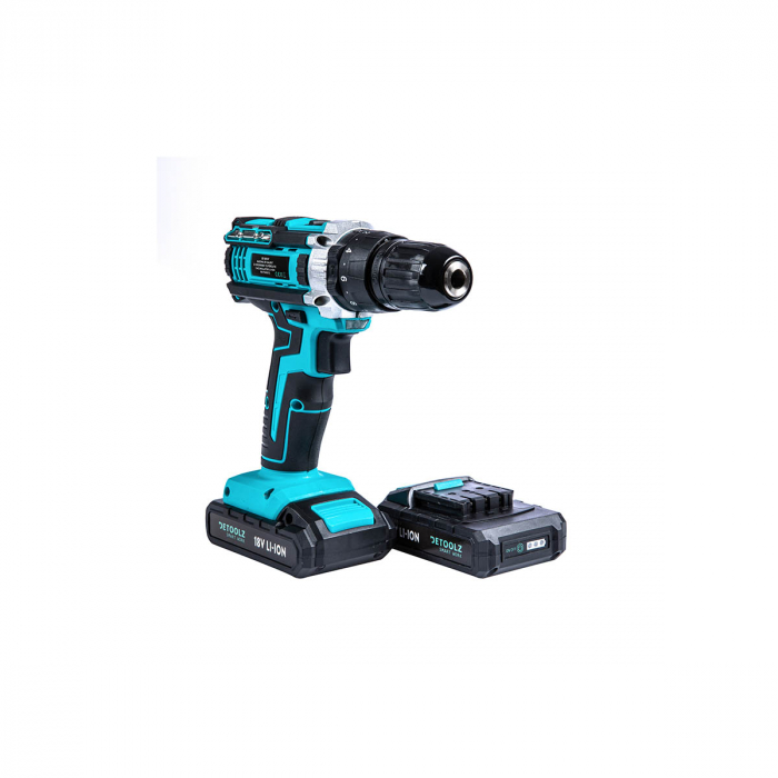 Masina gaurit si insurubat Detoolz cu percutie 2 acumulatori Li-Ion 18V, 1.3 Ah, mandrina 10 mm [2]
