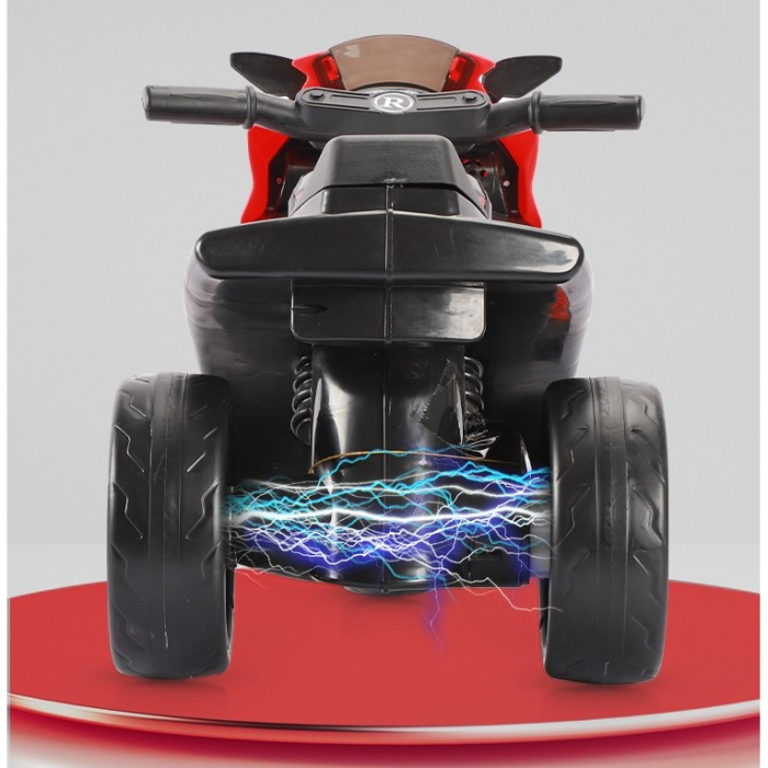 Motocicletă Electrică cu 3 Roti, Flippy, Acumulator Încarcare, Anti-Rasturnare, Lumini, Sunete, Off-Road, Baterie 6V 4.5Ah, Telecomanda, 66x34x43cm, Rosu [7]