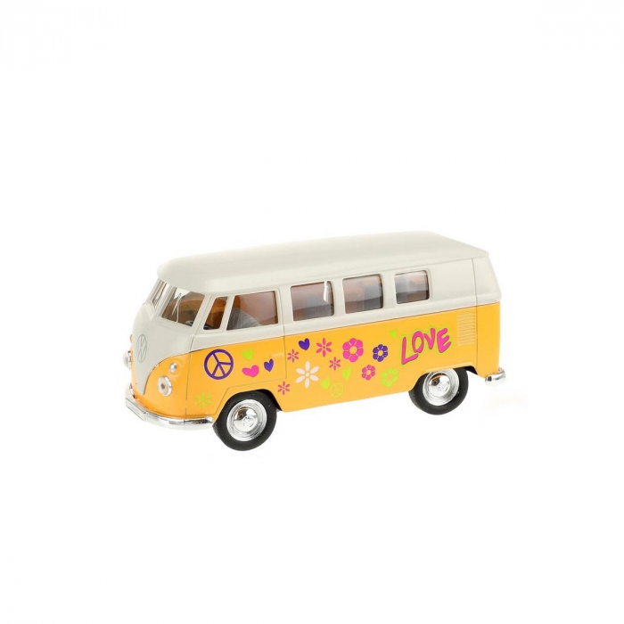 Masinuta autobuz Welly Volkswagen 1963 1:34, 11 cm, Galben [2]