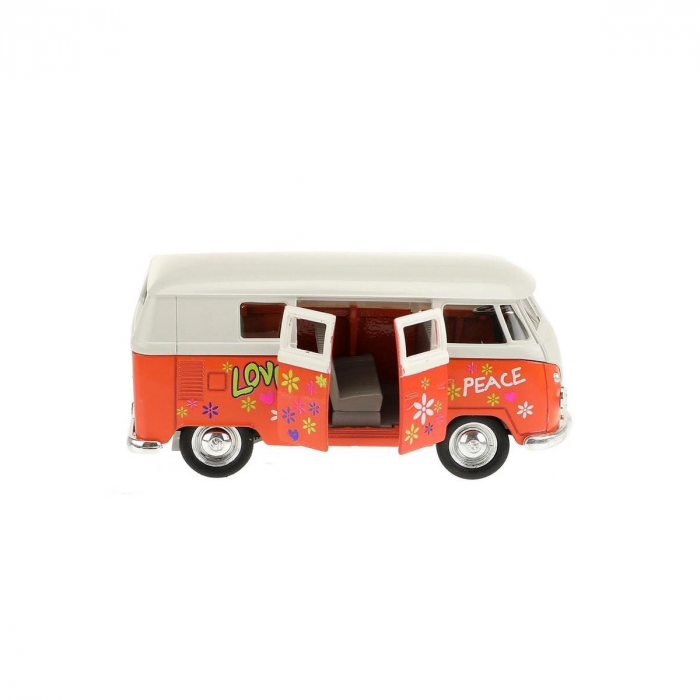 Masinuta autobuz Welly Volkswagen 1963 1:34, 11 cm, Rosu [2]