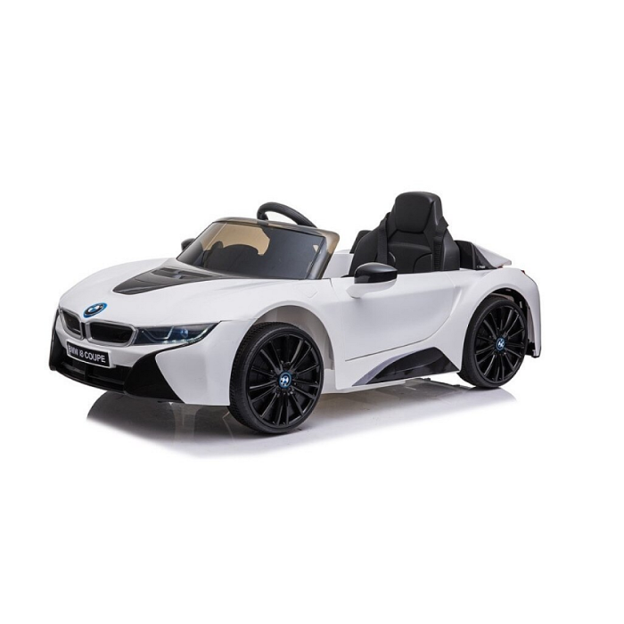 Mașinuță cu acumulator pentru copii BMW I8 cu doua usi, 12V-7Ah, LED, MP3, USB, Radio, Polipropilenă, oțel si scaun din piele ecologică, 115x73x46 cm [4]