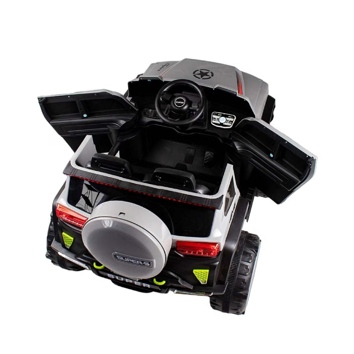 Mașinuță cu acumulator pentru copii RDB-7688 tip SUV super cu 4 motoare 390W, 2 locuri, 12V7AH, roți eva, gri [2]
