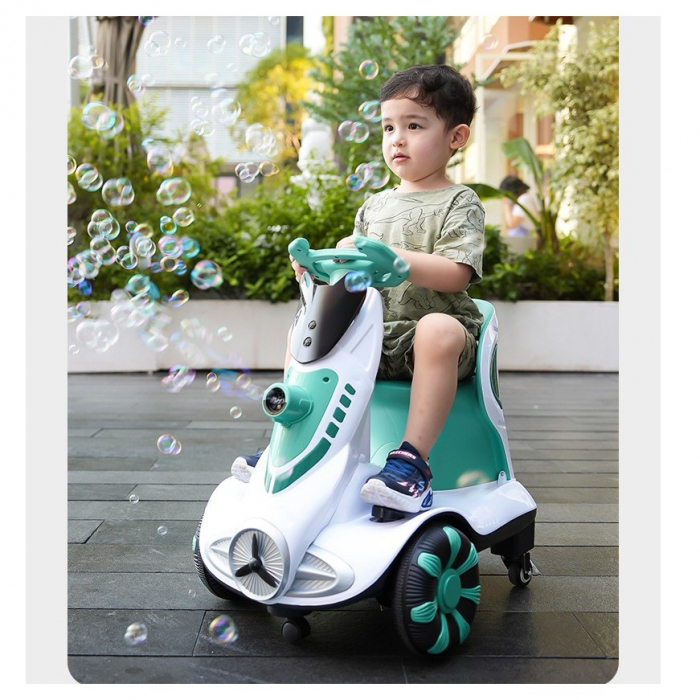 Masinuta electrica cu telecomanda pentru copii, Flippy, roti spate rotire 360, curea siguranta, baloane de sapun, lumini si sunete, self control si prin telecomanda, cu pedale de acceleratie si frana, [3]