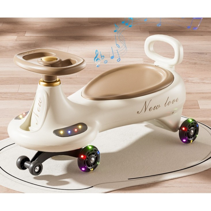 Masinuta, Flippy, 1-8 Ani, Rotire 360 Grade, Anti-rasturnare, Roti Silentioase, Impingere, Bluetooth, 66 x 32 x 37 cm, Bej [3]