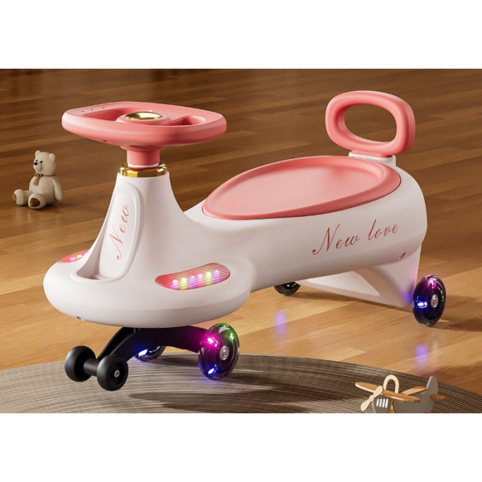 Masinuta, Flippy, 1-8 Ani, Rotire 360 Grade, Anti-rasturnare, Roti Silentioase, Impingere, Bluetooth, 66 x 32 x 37 cm, Roz [4]