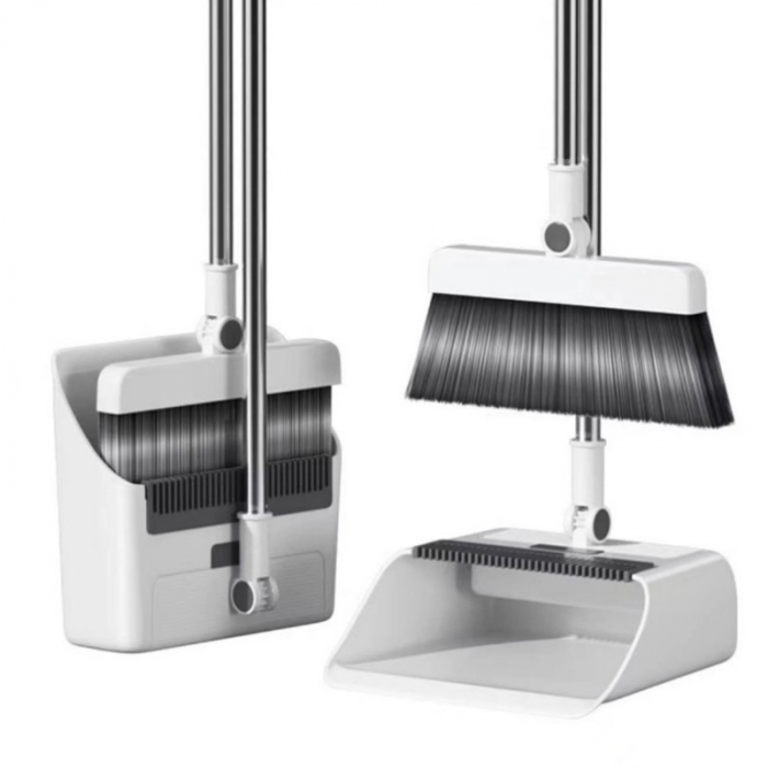 Matura Perie si Faras cu Coada Flippy, Set 3in1, cu Dinti de Pieptene pentru Curatare Matura, rotativ, pliabil, detasabil, Otel inoxidabil si Polipropilena, Alb [2]