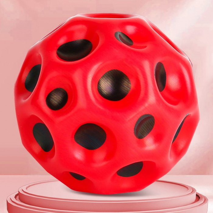 Minge Saltareata Hiperelastica, Flippy, Space Moon Ball foarte Elastica, Antistress pentru Copii, Diametru 66 mm, Rosu [2]