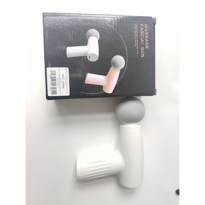 Mini Aparat de Masaj, Flippy, Tip Pistol, Incarcare USB Tip C, Portabil, Pentru Relaxare Musculara, Autonomie 120 Min, 3 Trepte de Viteza, Alb [2]