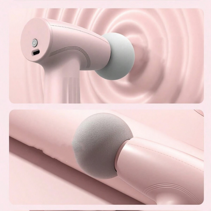 Mini Aparat de Masaj, Flippy, Tip Pistol, Incarcare USB Tip C, Portabil, Pentru Relaxare Musculara, Autonomie 120 Min, 3 Trepte de Viteza, Roz [10]