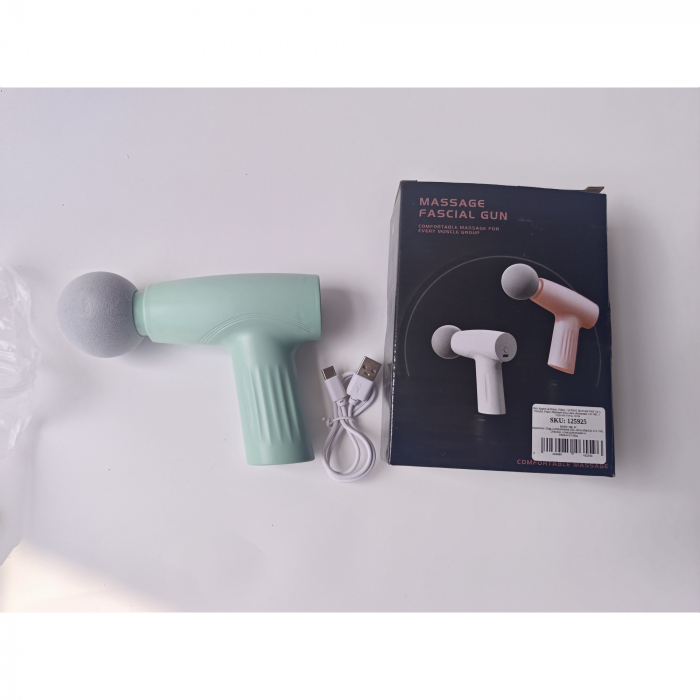 Mini Aparat de Masaj, Flippy, Tip Pistol, Incarcare USB Tip C, Portabil, Pentru Relaxare Musculara, Autonomie 120 Min, 3 Trepte de Viteza, Verde [2]