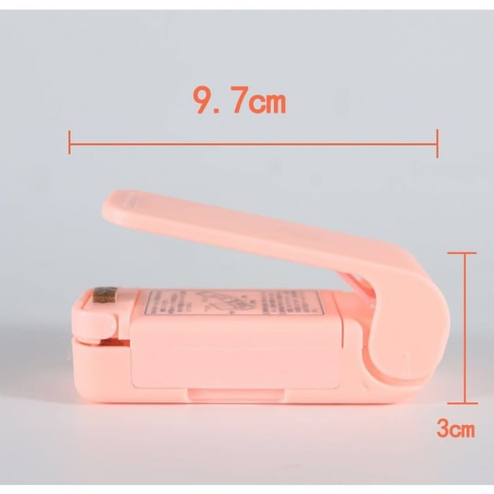 Mini Aparat de Sigilat Pungi cu Baterii, Flippy, Etansare prin Caldura, Spate Magnetic, Portabil, 9.7x3 cm, Roz [5]