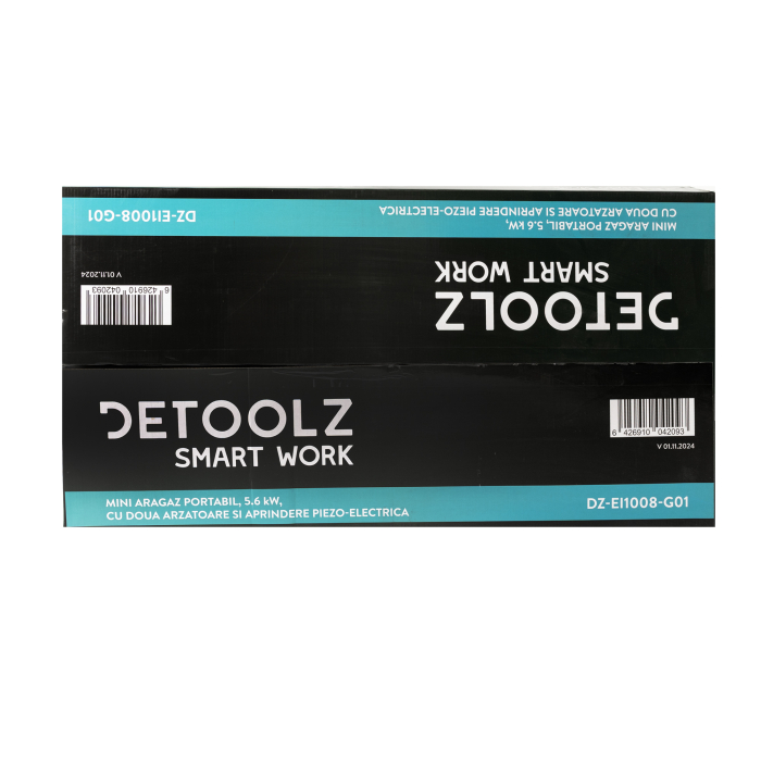 Mini aragaz portabil, Detoolz, 5.6kW, 2 ochiuri, Piezo [6]