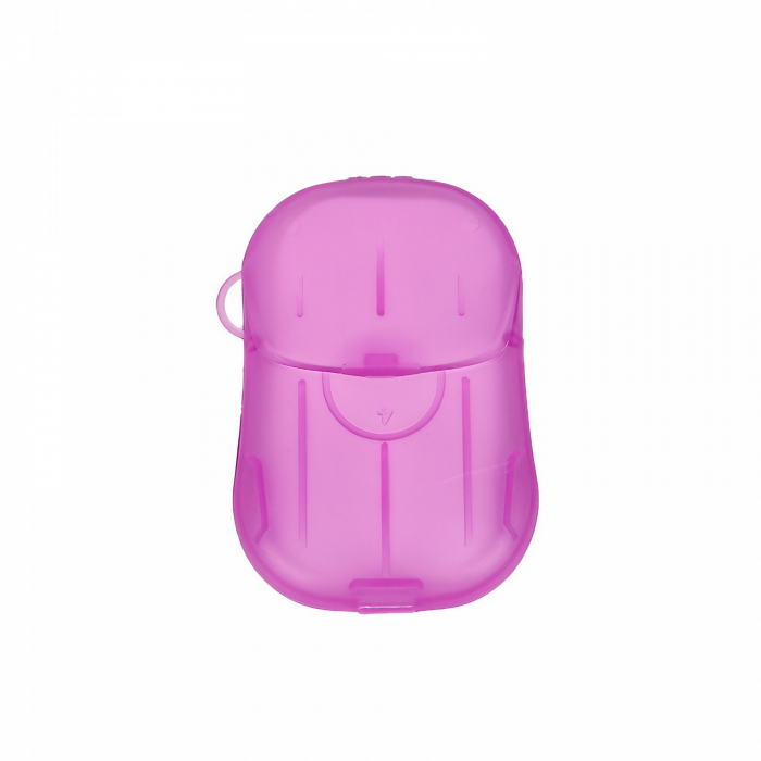 Mini Cutie de Sapun din Hartie, Flippy, de Unica Folosinta, Portabila, Potrivit pentru Calatorii, 20 buc, Roz [4]